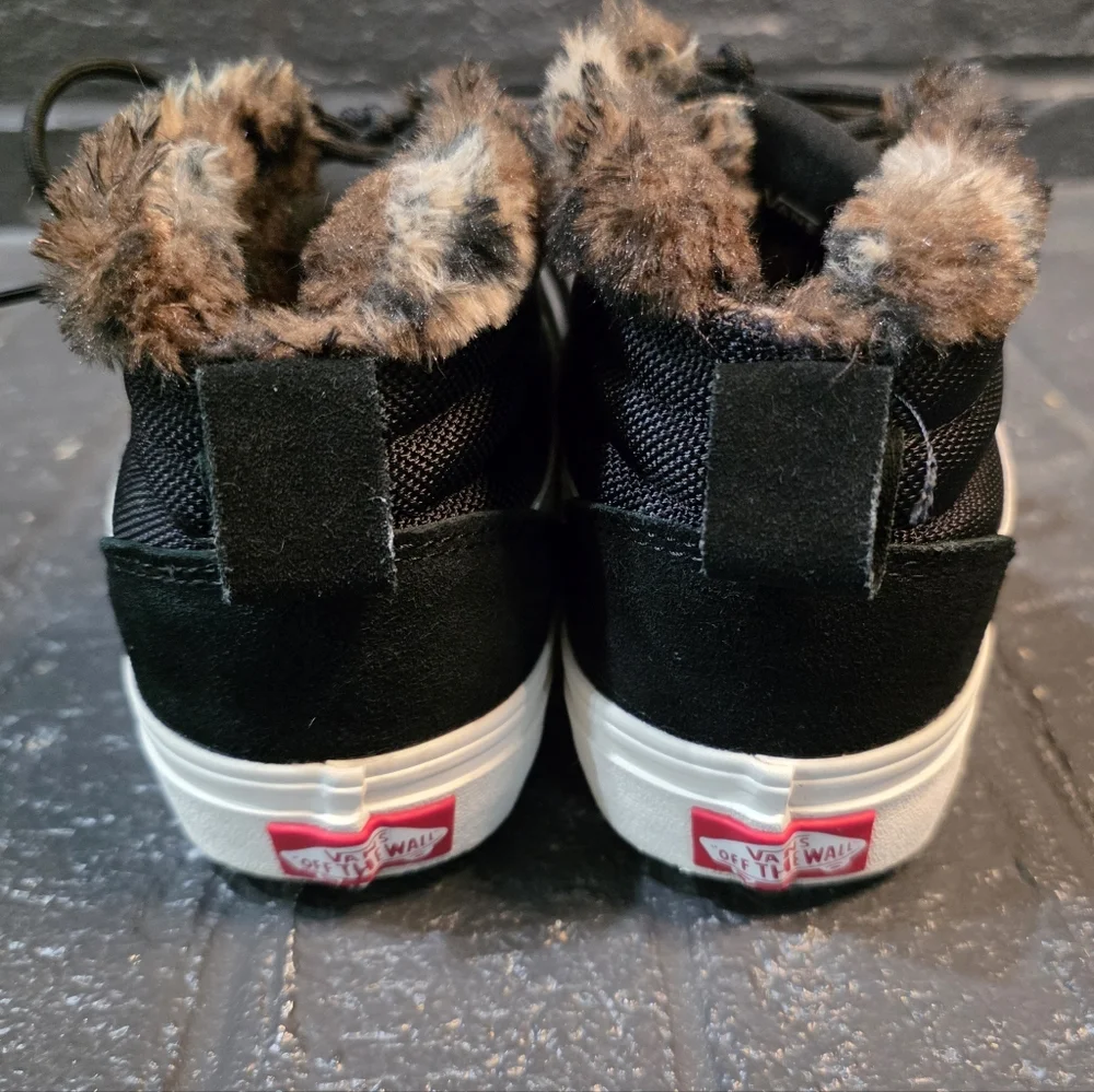 Vans Sk8-Hi MTE Leopard Faux Fur Boots, Women's Size 7